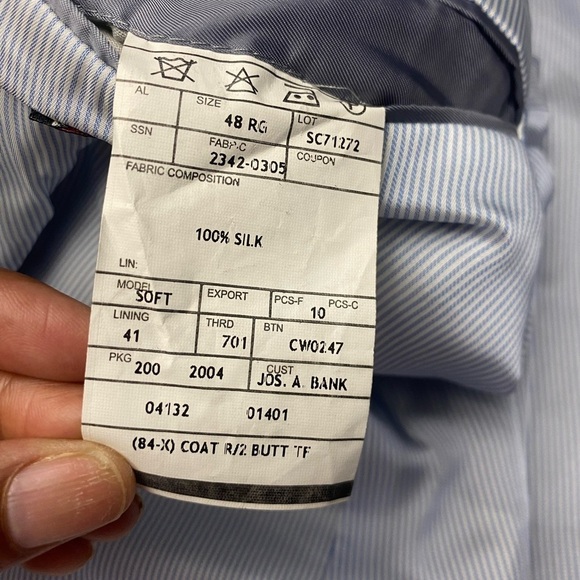 Vintage Jos A Bank 48R  Blazer Jacket Sport Coat Tailor Fit - Picture 6 of 12